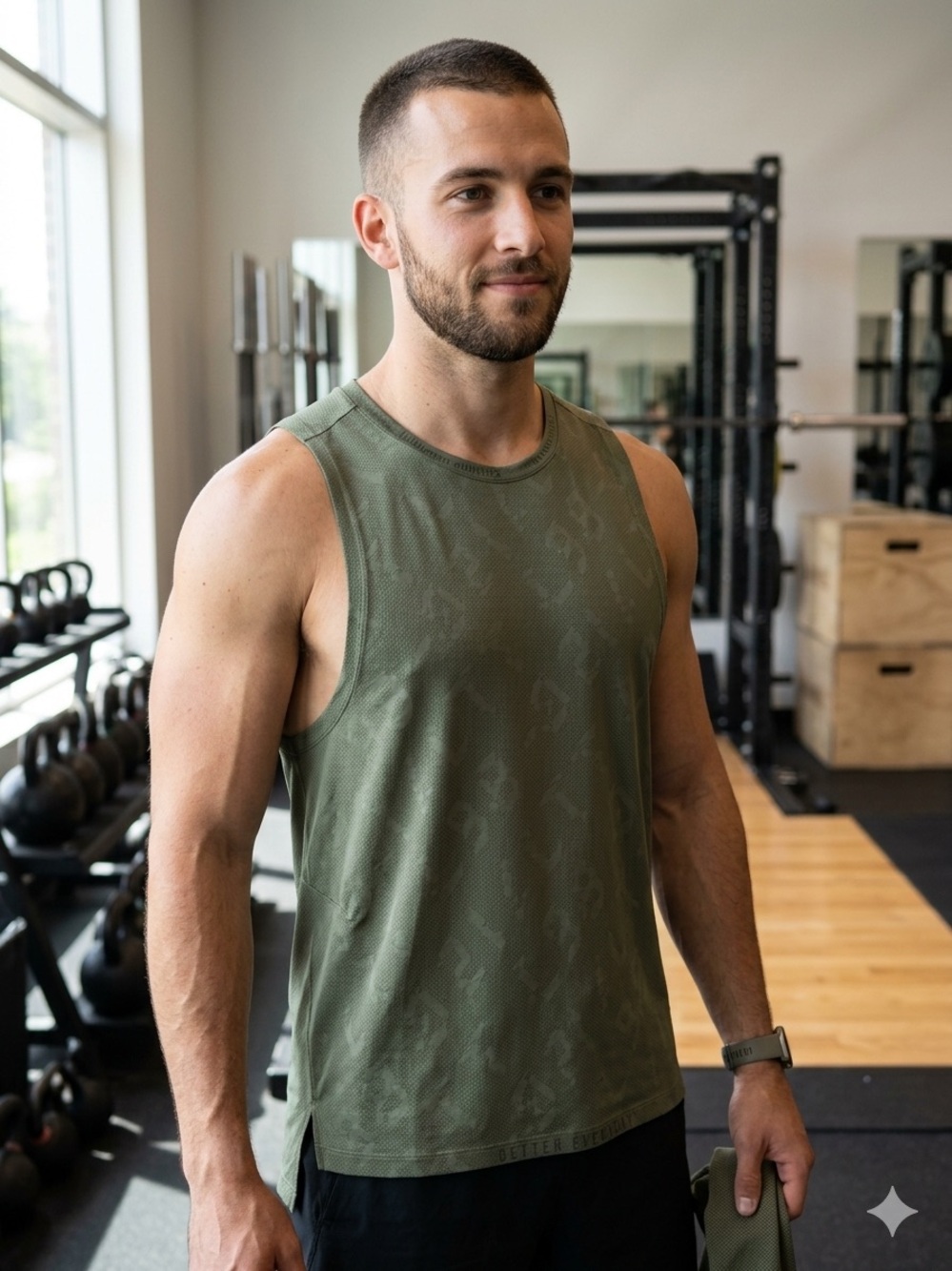 Lululemon Men’s Metal Vent Tech Tank Top 2.0 - Size M - Olive Green Monogram